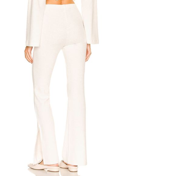 NEW Size XS Something Navy Ribbed Textured Flare Pants Ivory REVOLVE MSRP $115 - Picture 3 of 8